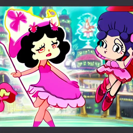 Prompt: Betty Boop the Magical Girl anime