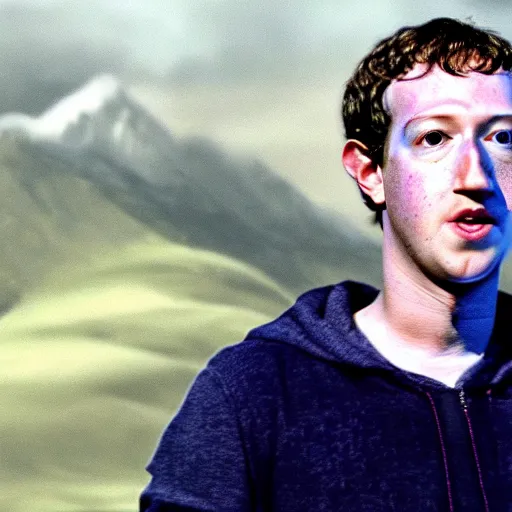 Image similar to a film still of mark Zuckerberg in lord of the rings, high quality