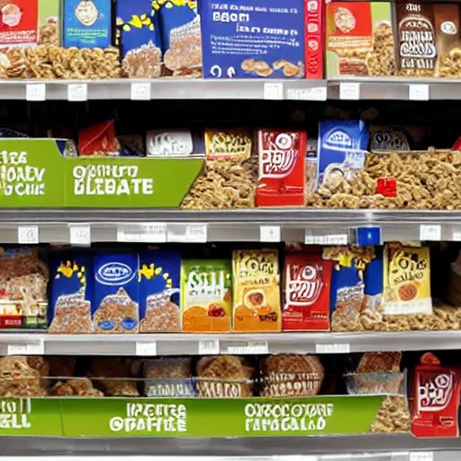 Image similar to brexit breakfast cereal stocked on grocery store shelf