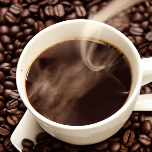 Image similar to Stunning image of a coffee cup full of steaming hot coffee by various artists