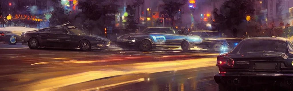 Image similar to a highspeed traffic collision in a street at night. epic cinematic hyperrealism masterpiece. realistic poster with shaded lighting by craig mallismo, artgerm, jeremy lipkin and michael garmash, unreal engine, radiant light, detailed and complex environment, digital art, art station trends, detailed, lens flare, motion blur