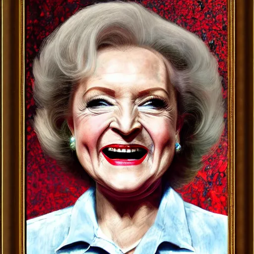 Image similar to betty white in the style of jackson pollock