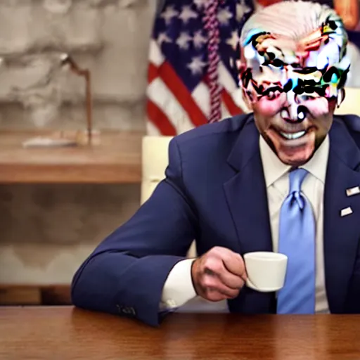 Image similar to joe biden drinking coffee