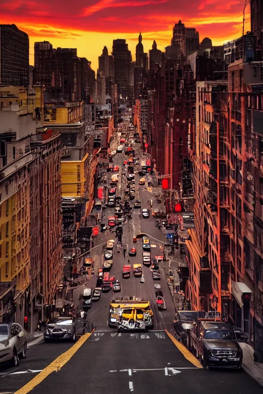 yellow taxi cab in New York street from the back, very | Stable ...