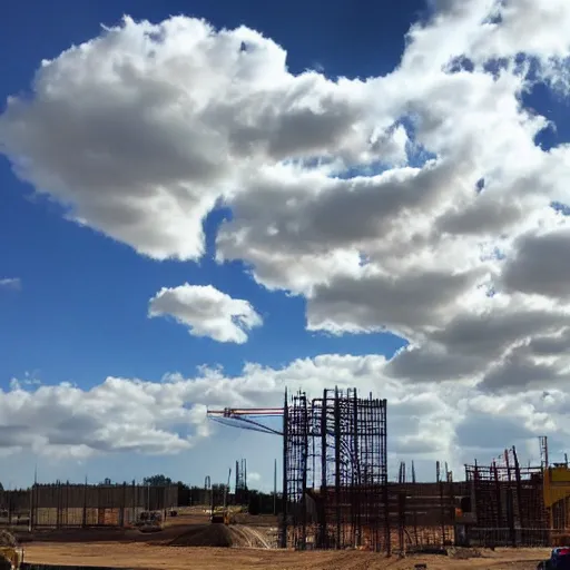 Image similar to clouds in the shape of a construction site