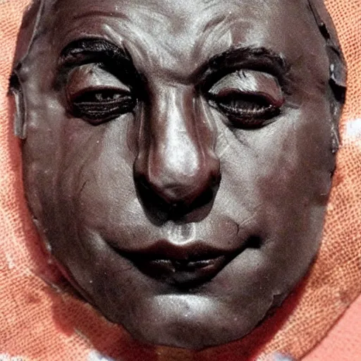 Image similar to dark chocolate relief that looks like till lindemann, dark chocolate painting