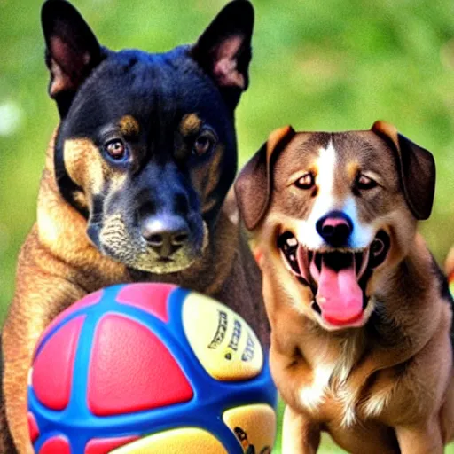 Prompt: there's no rule that says a dog can't play basketball