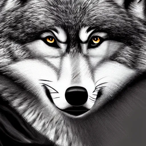 beautiful furry art of wolf in smoking, high quality, | Stable Diffusion