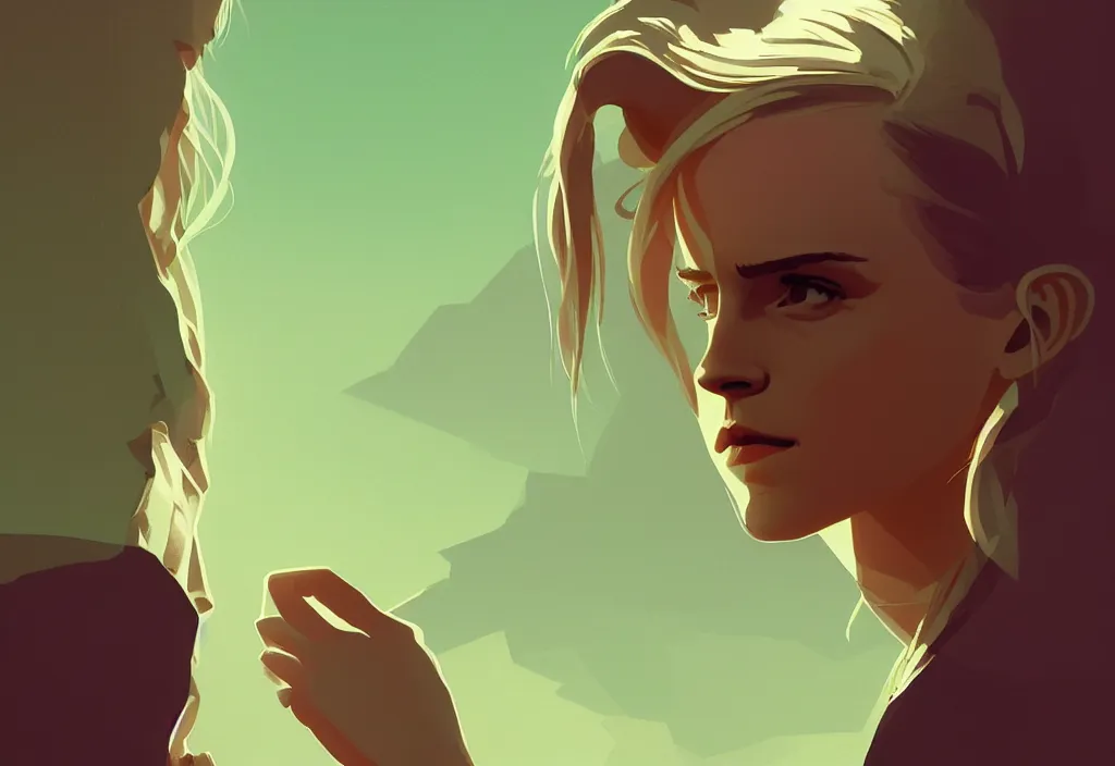 Image similar to emma watson as candidate into presidents of us, epic debates, presidental elections candidates, cnn, fox news, fantasy, by atey ghailan, by greg rutkowski, by greg tocchini, by james gilleard, by joe gb fenton, dynamic lighting, gradient light green, brown, blonde cream, salad and white colors in scheme, grunge aesthetic