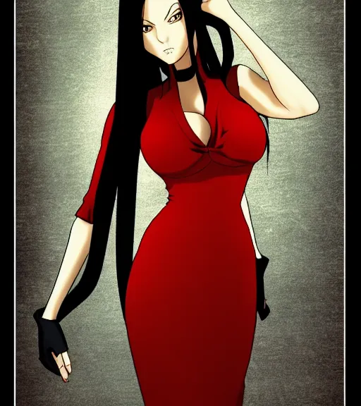 Prompt: Re-L Mayer form Ergo Proxy by Earl Moran, red dress