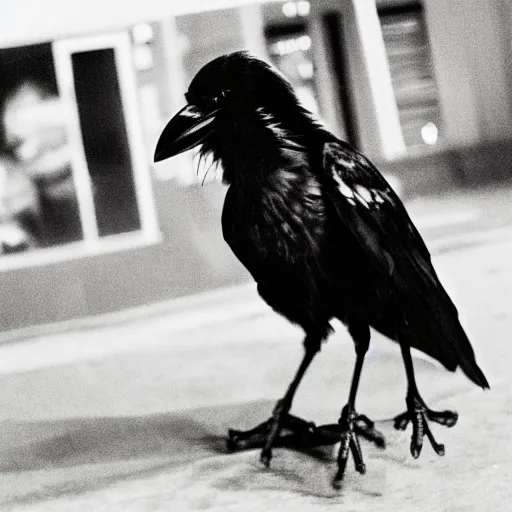 Image similar to The Crow enjoying a night at the carnival