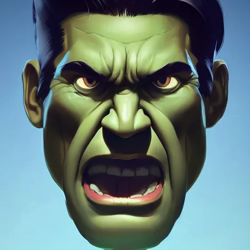 Image similar to face icon stylized minimalist the hulk, loftis, cory behance hd by jesper ejsing, by rhads, makoto shinkai and lois van baarle, ilya kuvshinov, rossdraws global illumination