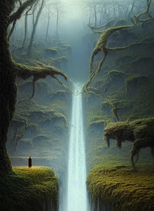 Image similar to a hyper - detailed 3 d render like a oil painting of nature witnessing itself through all life, surrealism!!!!! surreal concept art, lifelike, photorealistic, digital painting, aesthetic, smooth, sharp focus, artstation hd, by greg rutkowski, bruce pennington, valentina remenar and asher duran,