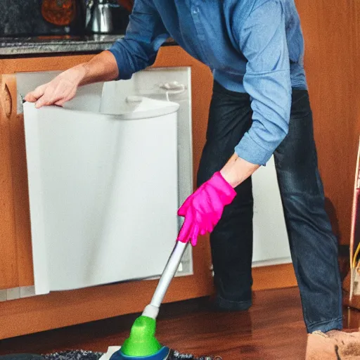 Prompt: last person on earth cleans up before leaving