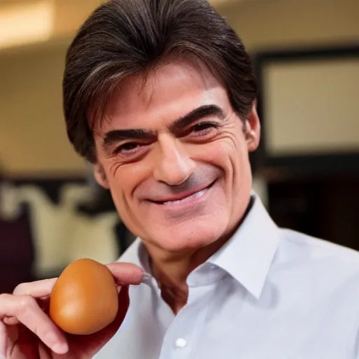 Prompt: mehmet oz holding a magic bean