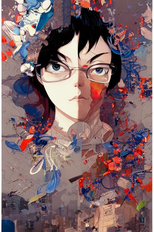 Image similar to prompt : city scavenger portrait soft light painted by james jean and katsuhiro otomo and erik jones, inspired by akira anime, smooth face feature, intricate oil painting, high detail illustration, sharp high detail, manga and anime 1 9 9 9