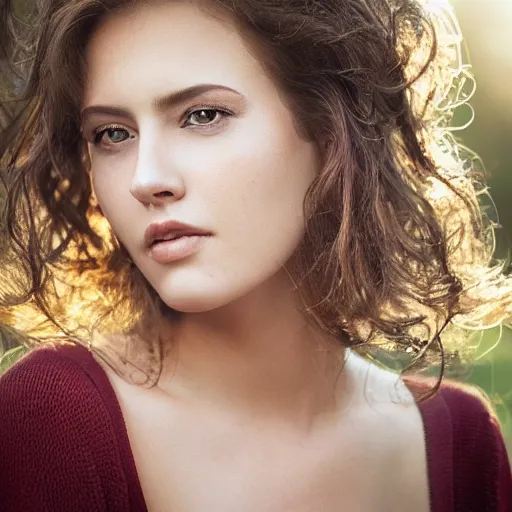 Prompt: beautiful woman, portrait, natural look, extremely detailed, outdoor lighting, by mark mann,