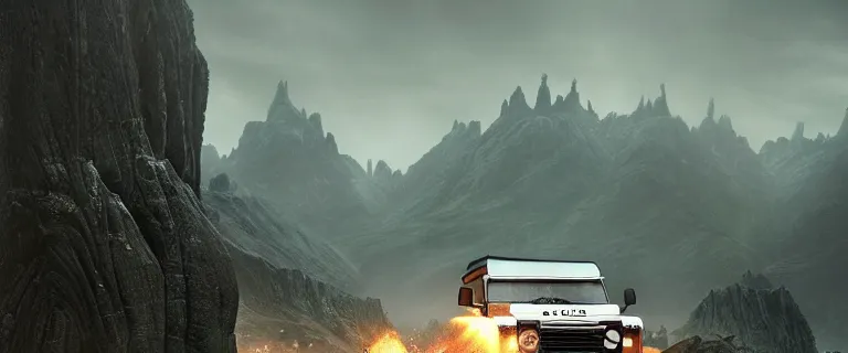 Land Rover Defender 110 (1985), an epic fantasy, | Stable Diffusion ...