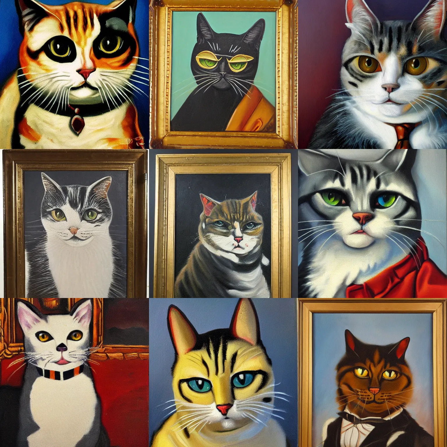 Prompt: oil painting on canvas depicting a gangster cat in 1930's chicago, award-winning masterpiece