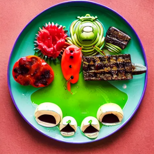 Image similar to a plate of alien food