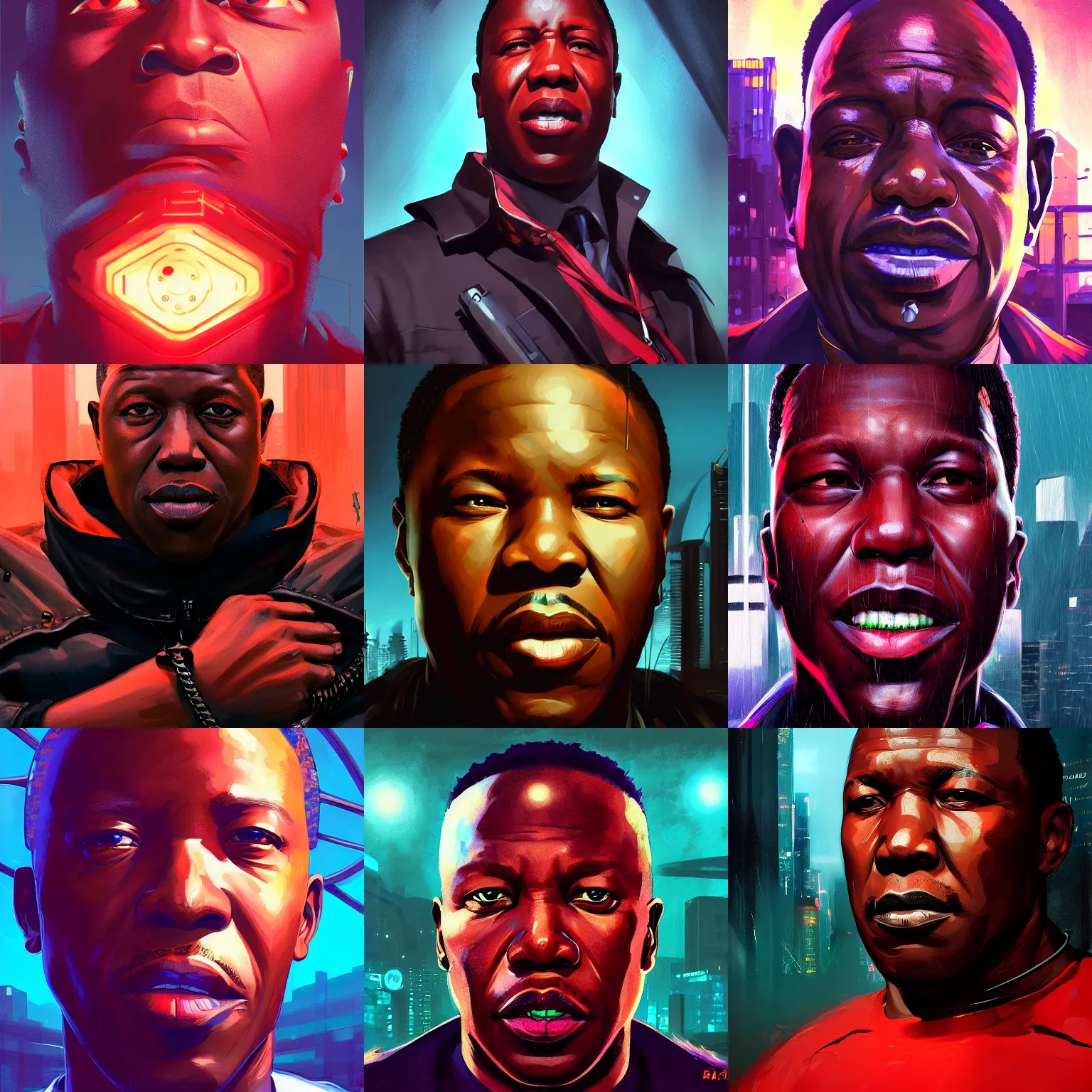 Prompt: close - up portrait of julius malema, cyberpunk dark fantasy art, gta 5 cover, official fanart behance hd artstation by jesper ejsing, by rhads, makoto shinkai and lois van baarle, ilya kuvshinov, ossdraws