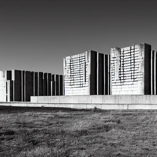 Image similar to brutalist architectural landscape