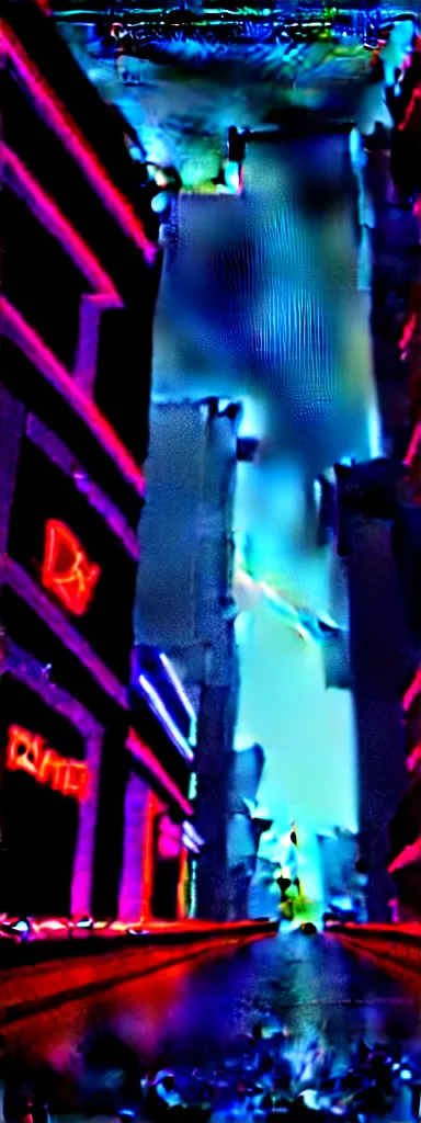 Prompt: A magnificent dark neon futuristic cyberpunk city bustling street at night made in cinema4d, hyper realistic, extreme details, cinematic