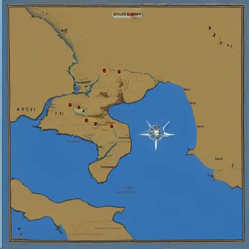 Image similar to a map of turkey invading greece, simplistic design.