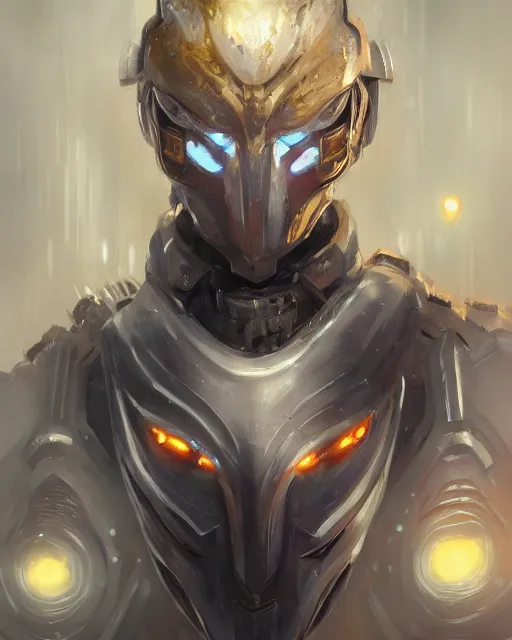 Image similar to portrait of monster in cyber armor, dreamy and ethereal, expressive pose, gold eyes, angry expression, fantasy, intricate, elegant, many lightning, cold color, highly detailed, digital painting, anime, artstation, concept art, cyberpunk wearing, smooth, sharp focus, led, illustration.