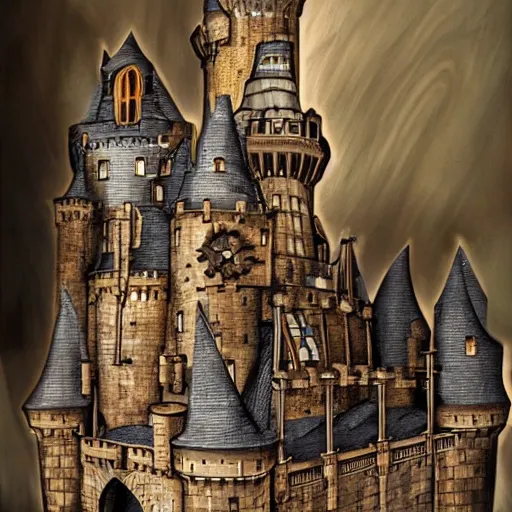 Image similar to medieval steampunk castle