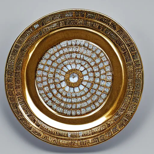 Image similar to a plate with diamonds and gold, photo studio