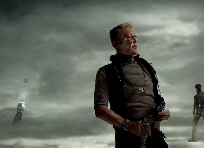 Image similar to film still of johnny silverhand in the new scifi movie, 4 k