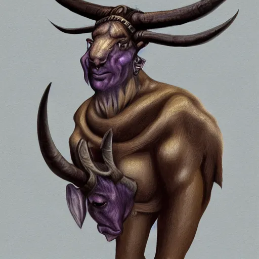 Image similar to fantasy portrait of a friendly female Minotaur mother, concept art