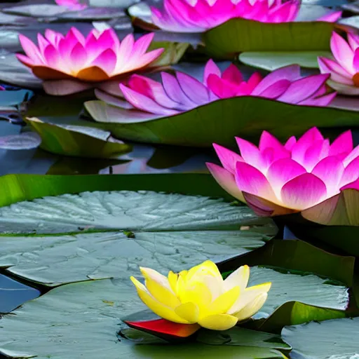 Prompt: lotus in lake