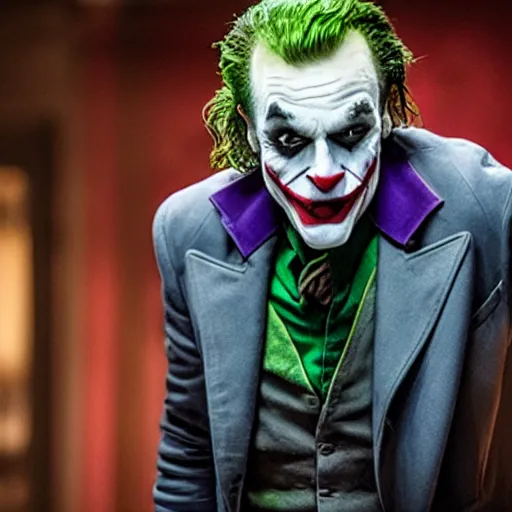 Image similar to film still of Jack Nicolson as joker in the new Joker movie