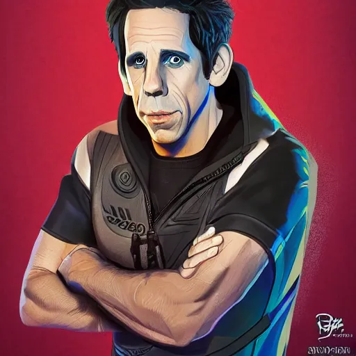 Image similar to ben stiller as a disney character, symmetrical, highly detailed, high resolution, trending on artstation