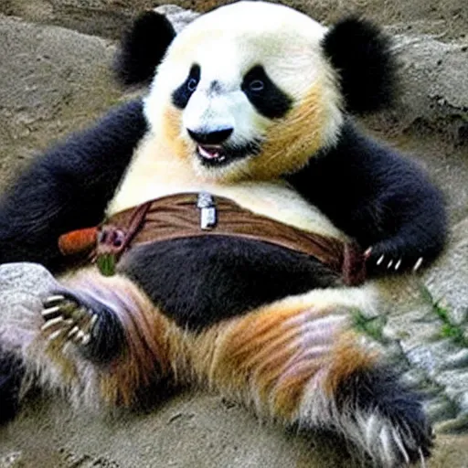 Image similar to jedi knight that is a panda