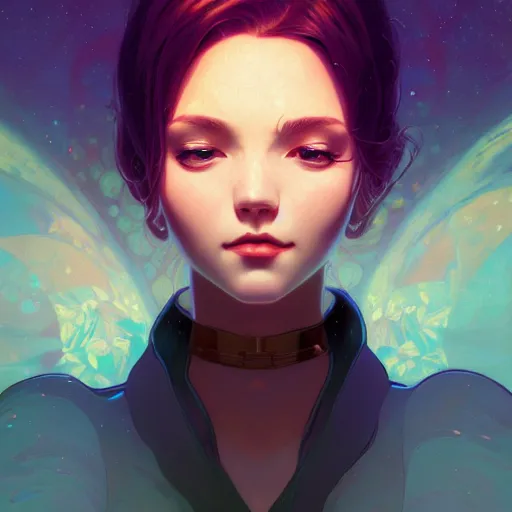 Prompt: the gazing into the gorgeous face of infinity, ambient lighting, 4 k, lois van baarle, ilya kuvshinov, rossdraws, alphonse mucha, jung gi kim, artstation