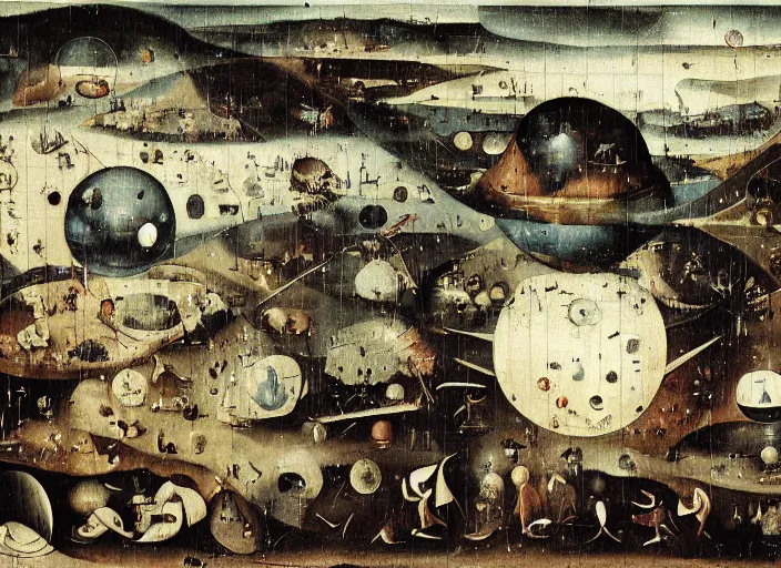 Image similar to moonbase by Hieronymus Bosch