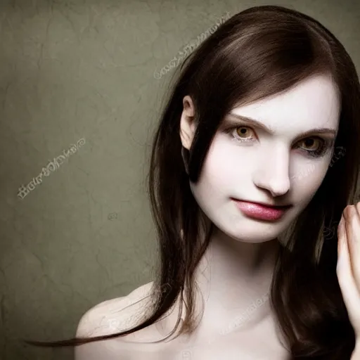 Image similar to beautiful Scottish dark haired woman, pale skin, anima projection