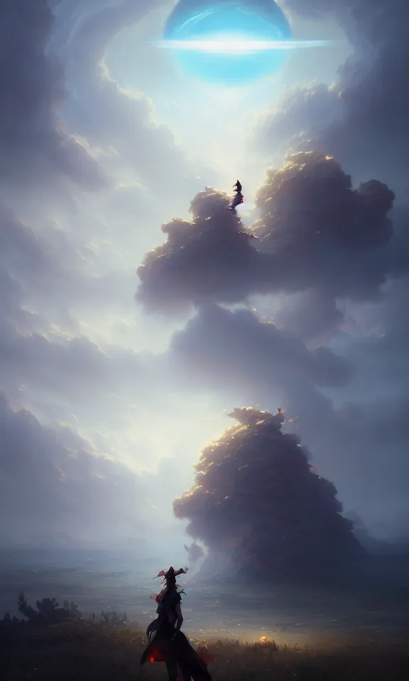 Image similar to the dawn brought by a thousand roses, sky full of clouds, art by greg rutkowski and peter mohrbacher, featured in artstation, octane render, cinematic, elegant, intricate, ultra detailed, rule of thirds, professional lighting, unreal engine, fantasy, concept art, sharp focus, illustration, 8 k