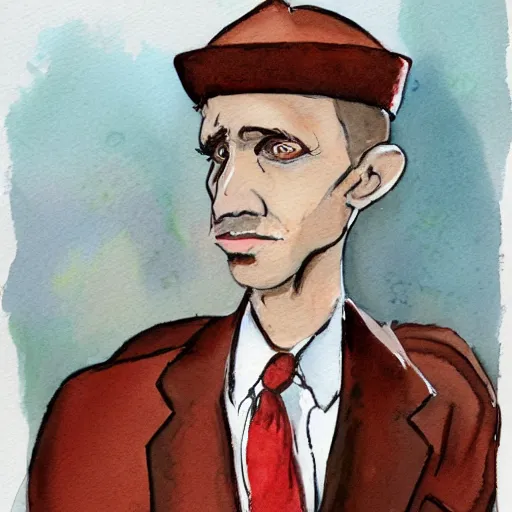 Image similar to A weasel lawyer, watercolor style