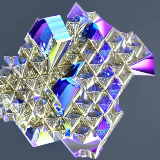 Image similar to A diamond made of bismuth