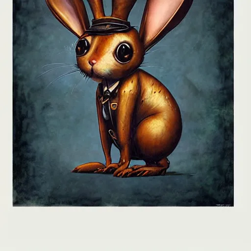 Prompt: steampunk rabbit by esao andrews