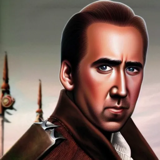 Prompt: a realistic picture of nicholas cage as obi wan kenoby