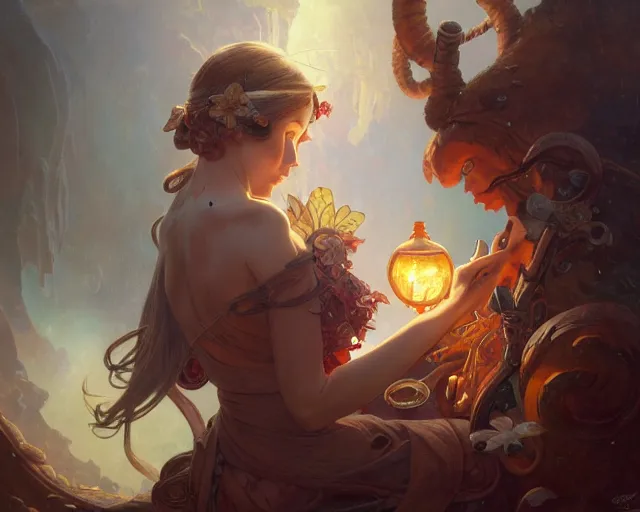 Image similar to photography of gustaf tenggren, deep focus, d & d, fantasy, intricate, elegant, highly detailed, digital painting, artstation, concept art, matte, sharp focus, illustration, hearthstone, art by artgerm and greg rutkowski and alphonse mucha
