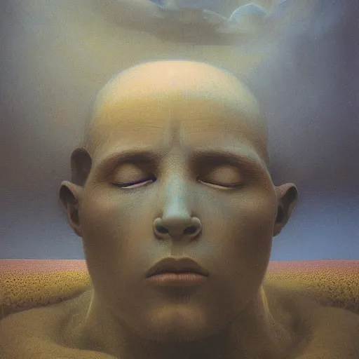 Image similar to Boreas by Zdzisław Beksiński, oil on canvas