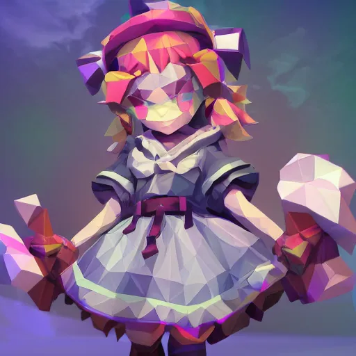 Prompt: ultra low poly modelling, clean graphics, isometric view, 1 6 bit colors, from touhou, made in rpg maker, fat chibi grey cat, volumetric lighting, fantasy, intricate, hyper realistic, by riot games, league of legends, backlit