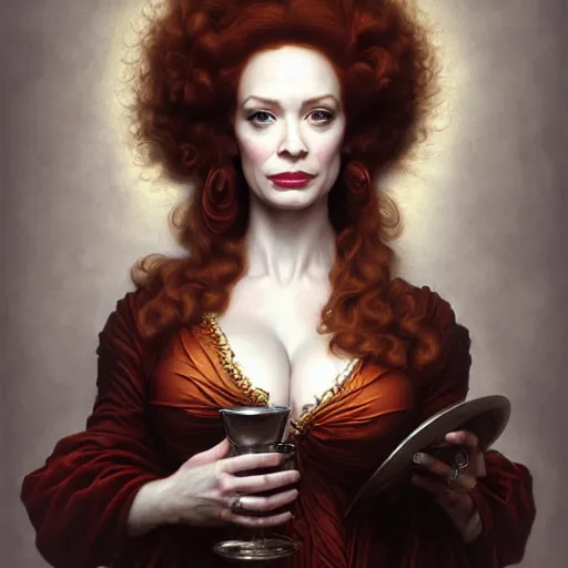 Image similar to christina hendricks in mad men, baroque painting, intricate, elegant, highly detailed, centered, digital painting, artstation, concept art, smooth, sharp focus, illustration, artgerm, tomasz alen kopera, peter mohrbacher, donato giancola, joseph christian leyendecker, wlop, boris vallejo