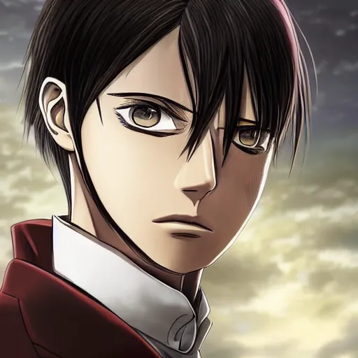 Prompt: portrait of Levi Ackerman from Attack on Titan